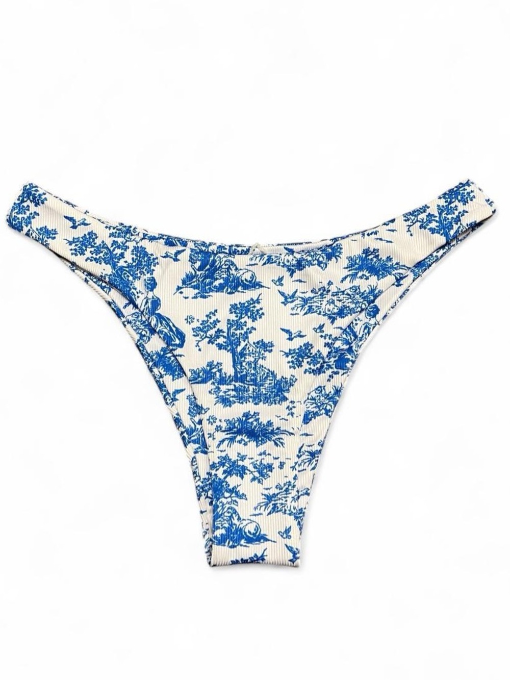 White & Blue Bikini Bottoms Size Large